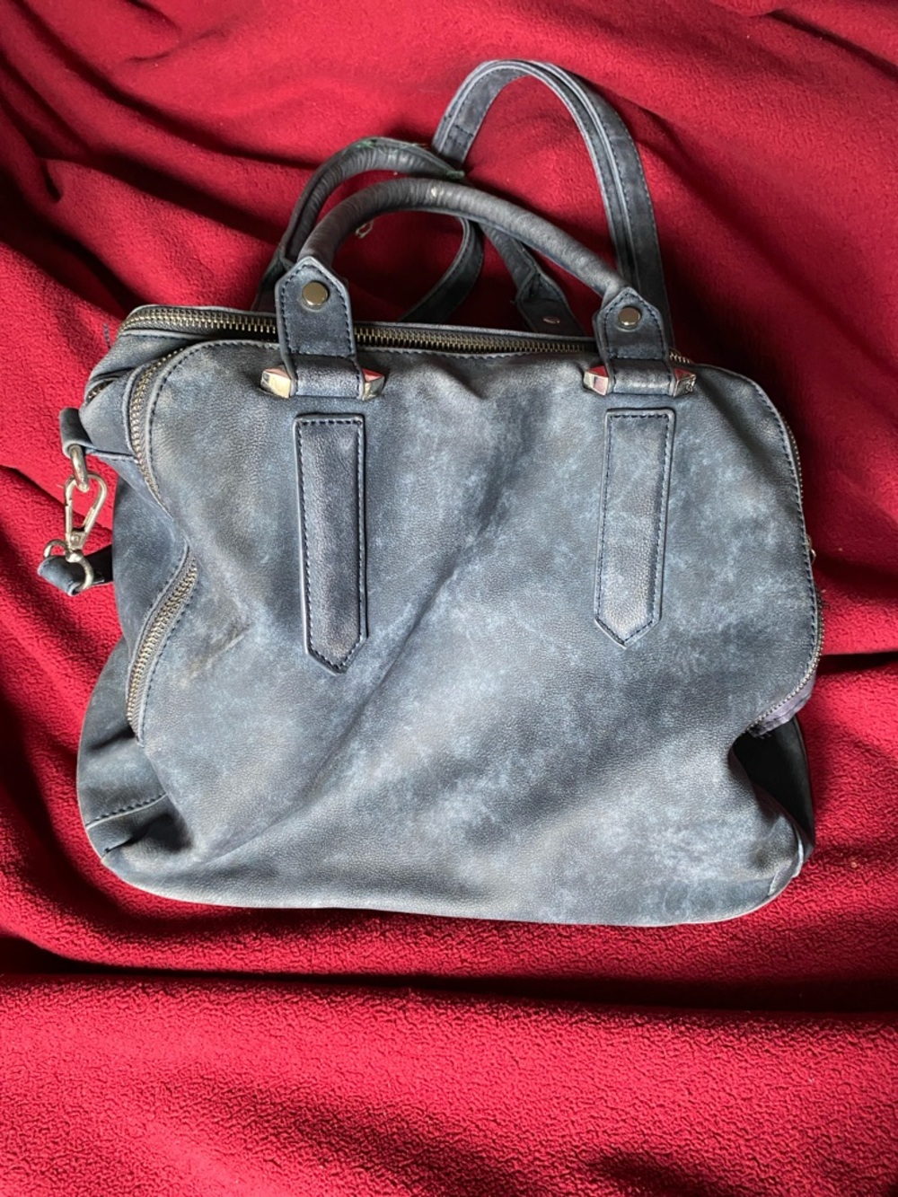 T.   Slate Gray Leather Carry Bag - Classic Work Tote